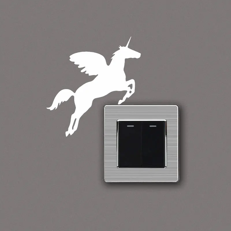 Unicorn Switch Sticker Waterproof Creative Flying Cartoon Decoration for Cars Styling Funny Automotive Window Bomb Products | Автомобили и