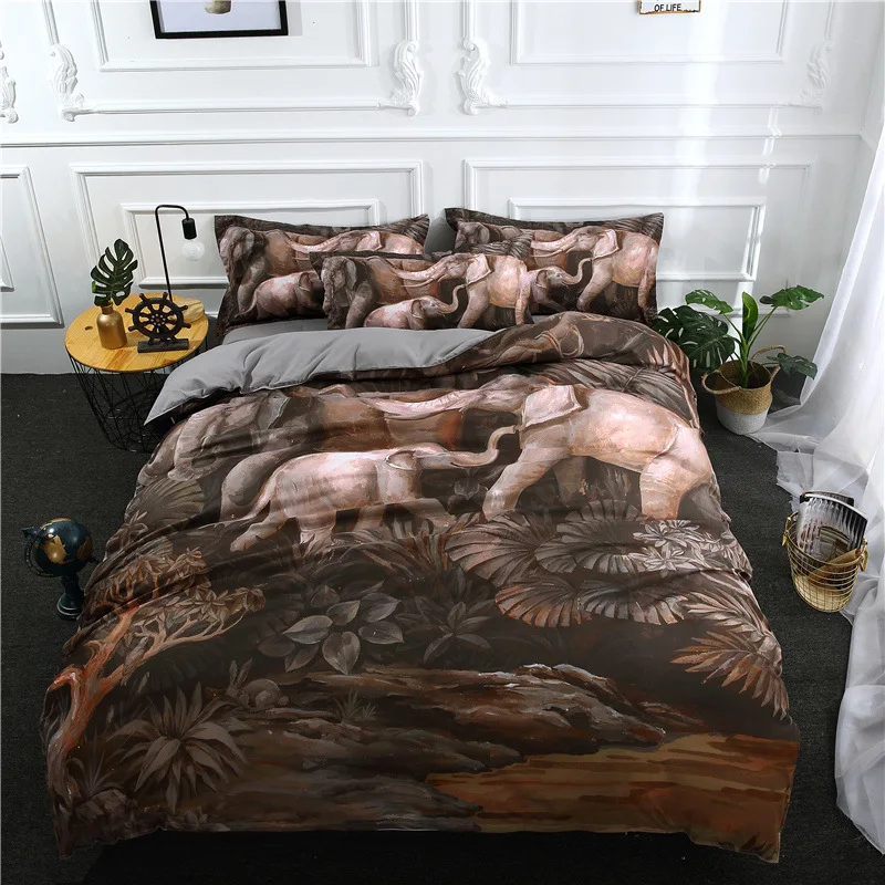 Комплект постельного белья из 3 предметов для дома пододеяльник наволочка