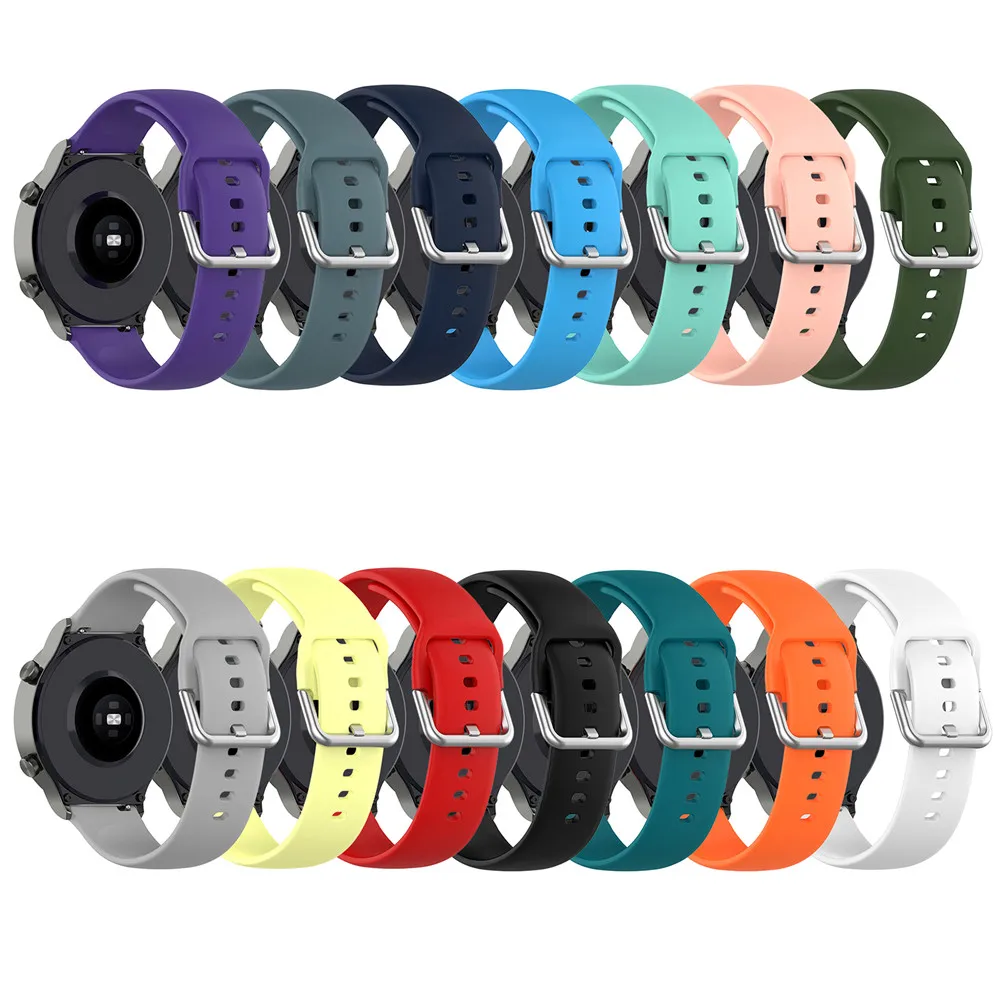 

22mm Width Silicone Watch Band Strap Wristband for Huawei watch GT 42mm 46mm Soft Waterproof Belt for honor MagicWatch2 46mm