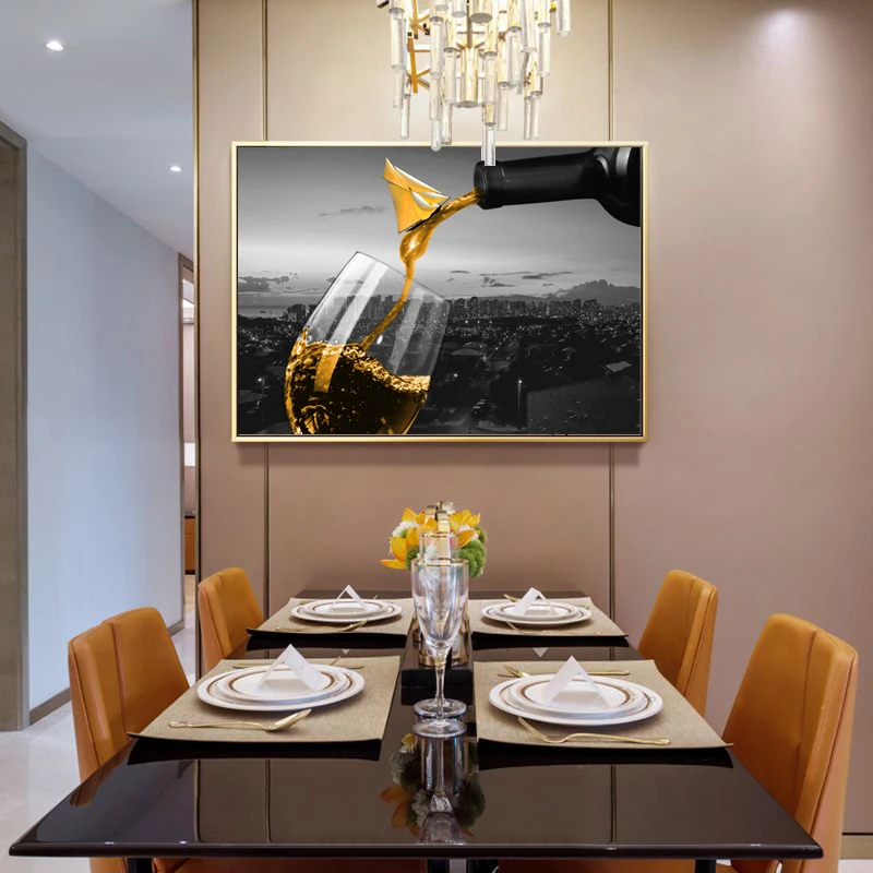 

Современные красные желтые бокалы для вина ликер настенная живопись Скандинавская кухня настенные художественные картины гостиная спальн...