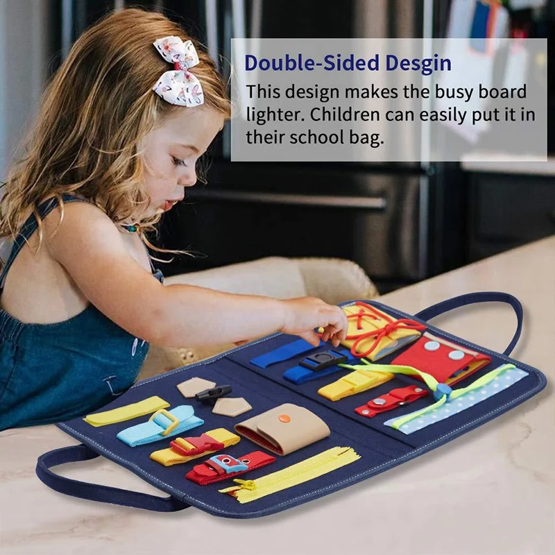 

Toys Busy Board Educational Toys Motor Training Self-Care Ability Toddlers Game Kids Sensory Learning Toy
