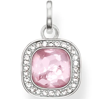 

ThomasPT1515 Square Pink Stone Pendant Style GLAM And Fashion Lovers' jewelry For Men And Women In 925 Sterling silver