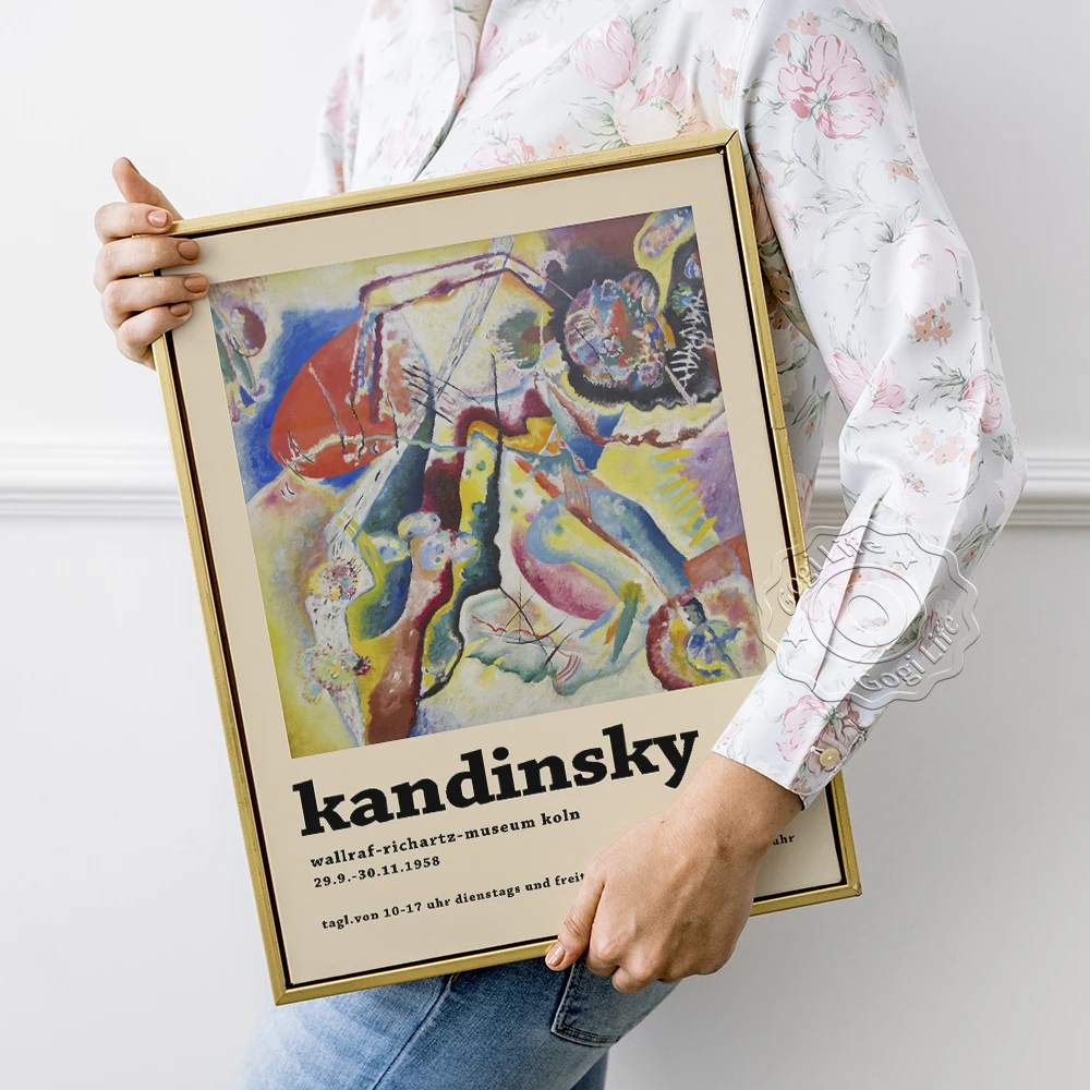 

Kandinsky Living Room Decor Wall Stickers, Wassily Vintage Art Decor Wall Picture, Wassily Kandinsky Exhibition Museum Poster