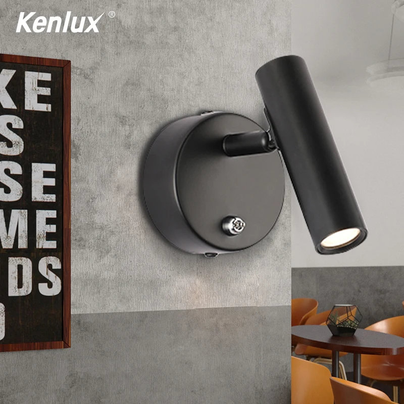 Светодиодный настенный светильник Kenlux с выключателем комнатное освещение для
