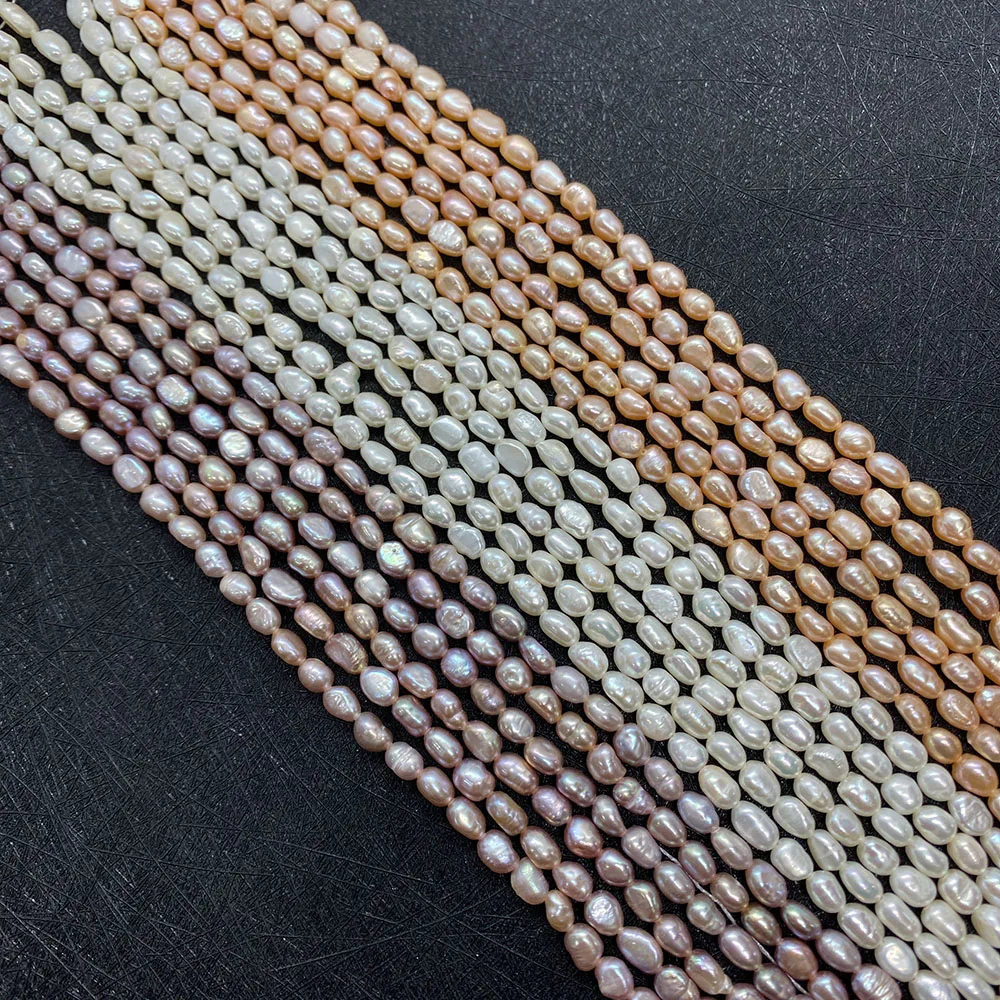 

A-grade Natural Freshwater Pearl Beads Rice-shaped 4.2mm DIY Jewelry Making Necklace Bracelet Earrings Accessories Pearl Beads