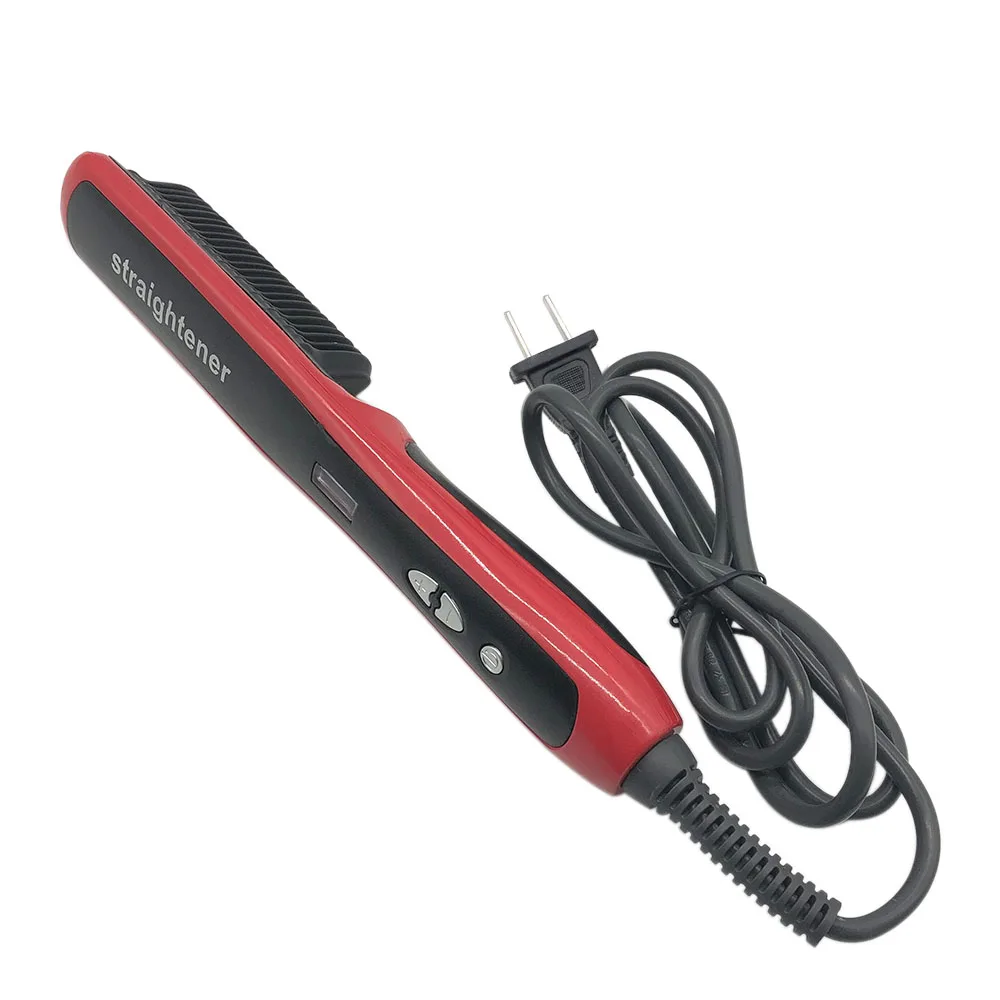 Борода выпрямитель гребень портативный уход за бородой ЖК дисплей Ион прямые