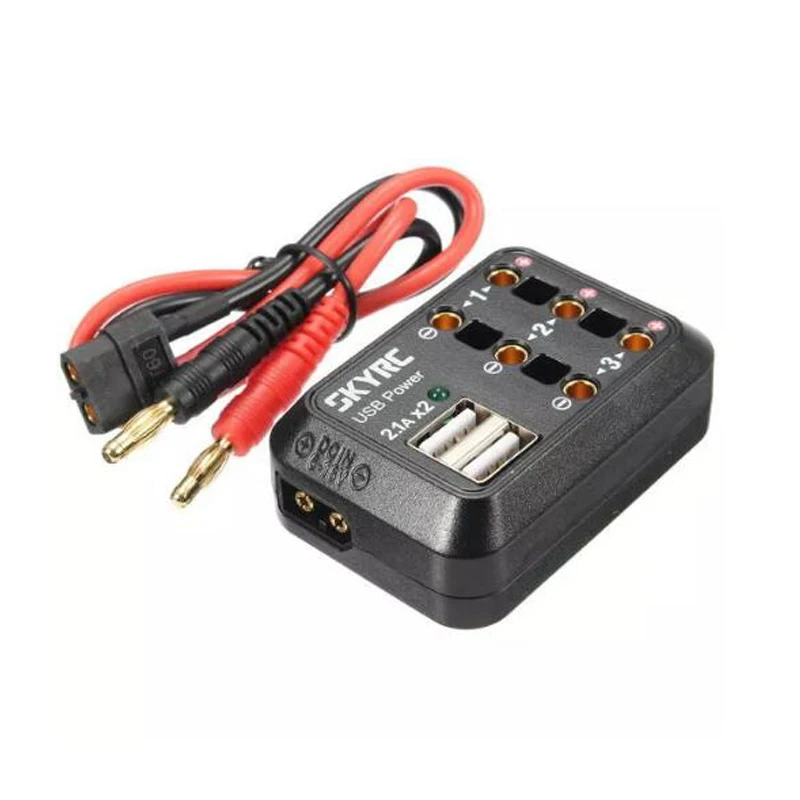 SKYRC 10A DC распределитель питания USB выход 5 в с XT60/разъем банан-банан зажимы В 2.1A RC