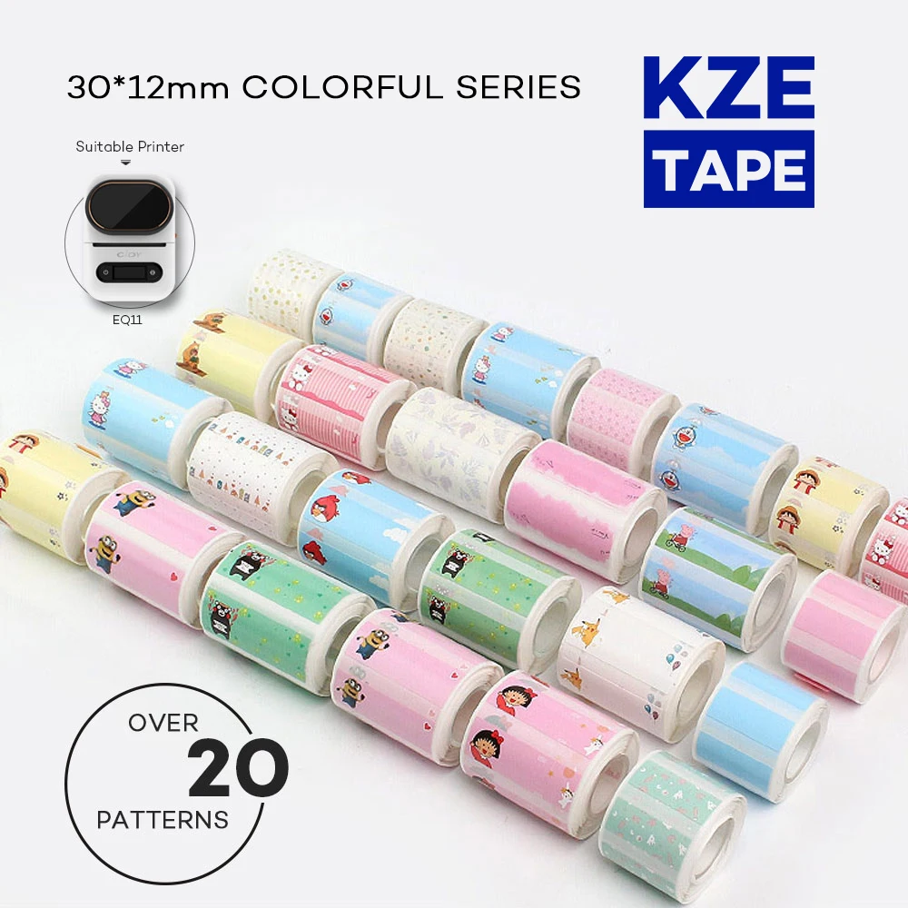Kze 30*12 мм различные модели симпатичных Термоэтикеток в рулоне Typeable Washi Tape