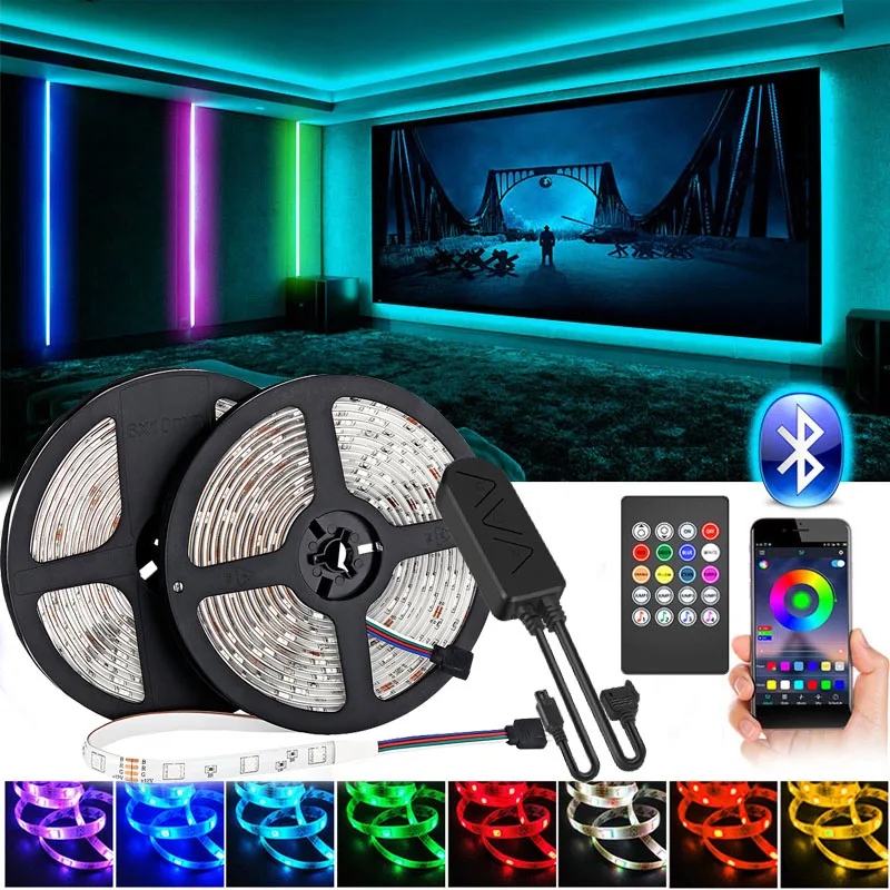 

LED Strip Lights 16.4 ft LED Light Strips for Bedroom Smart 5050 RGB Color Changing Strip Lights with Remote and Bluetooth Strip