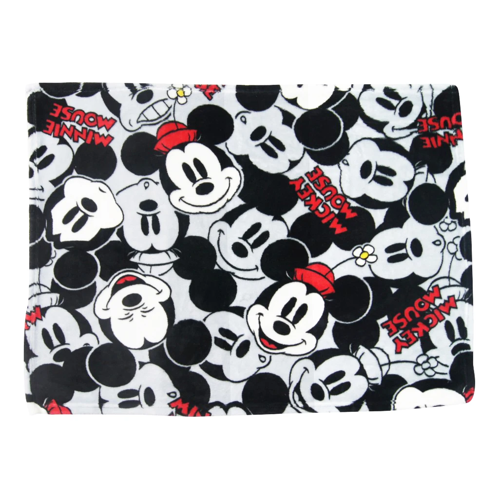 Disney мультфильм черный и белый Микки Маус легкий плюшевый плед для детей на