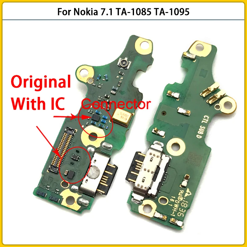 

10PCS Original TA-1085 USB Power Charging Connector Plug Dock Port Mic Microphone Flex Cable For Nokia 7.1 Board Module Parts