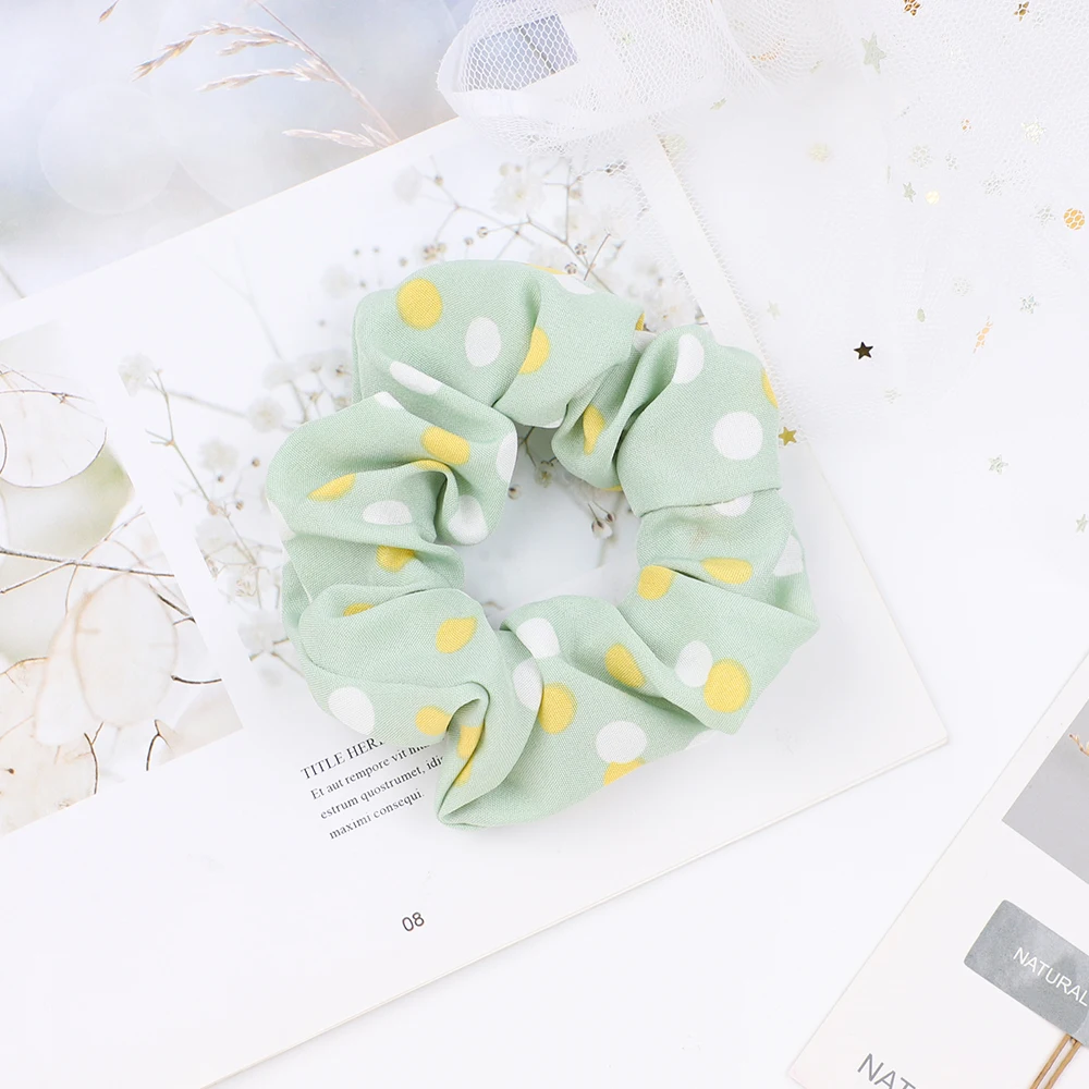 

6Colors Korean Elastic Scrunchie Hair Ties For Women Girls Dot Hair Bands Hair Ropes Headwear Ponytail Fashion Hair Accessories