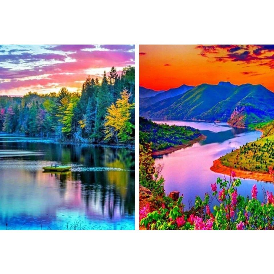 

5D DIY алмазная живопись, пейзаж, корсс, Набор для вышивки, квадратная вышивка, натуральная мозаика, искусство, картина стразы, Декор