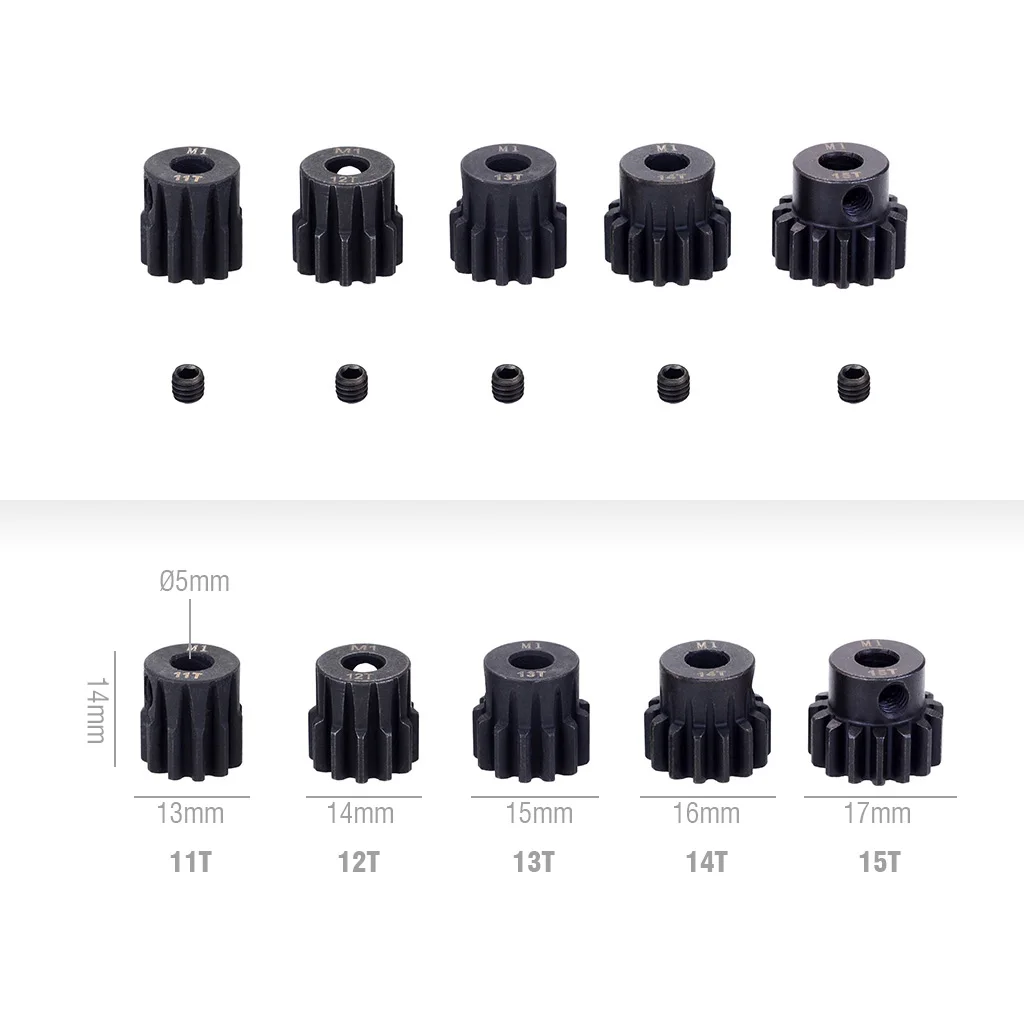SURPASS HOBBY-engranaje de Motor de pi&ntilde;&oacute;n de Metal M1, eje de 5mm, 11T, 12T, 13T, 15T, 17T, 19T, 20T, 21T, 23T, 25T, 27T, 29T, 30T, para 1/8, 5 uds. Motor de coche RC-2