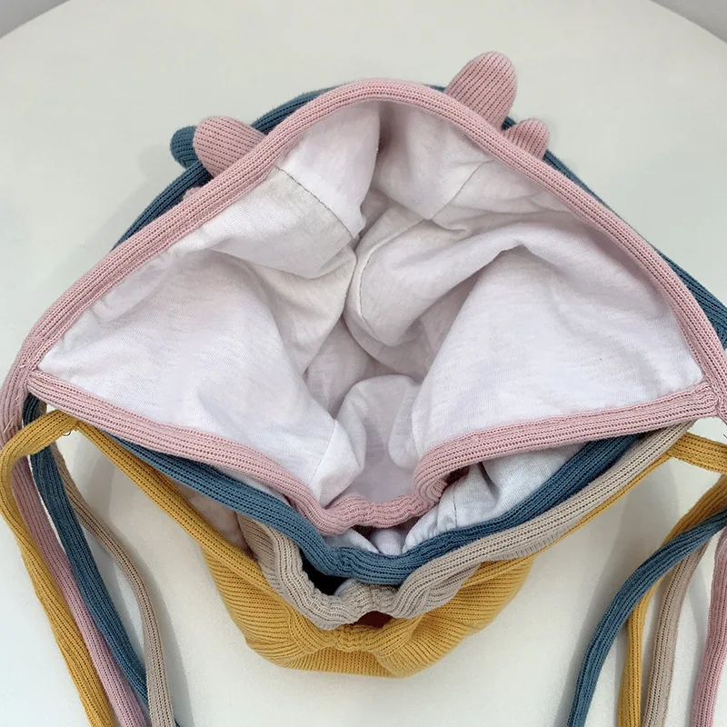 

Cotton Baby Hats Spring Autumn Child Crochet Hat Boys Girl Cute Cat Ears Cap Toddlers Infant Beanie Cap for Newborn Photo Props