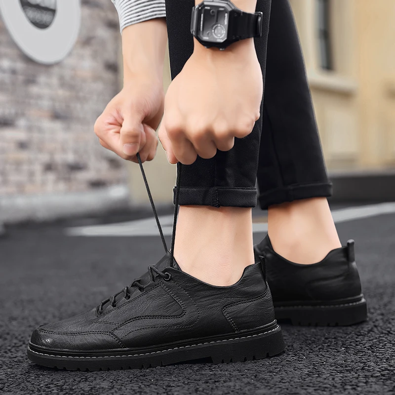 Обувь мужская повседневная обувь модные мужские кожаные удобные дышащие уличные