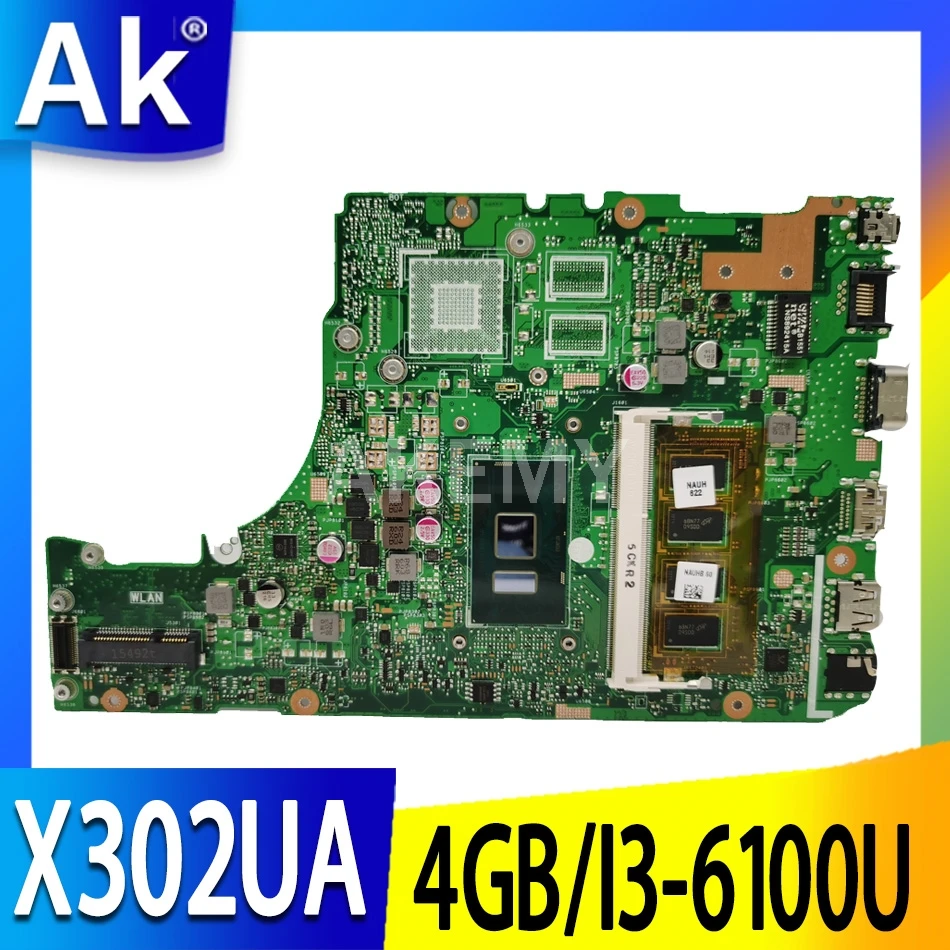 

X302UA_UJ Laptop motherboard for ASUS X302UA X302UJ X302UV original mainboard Onboard 4GB-RAM I3-6100U GM