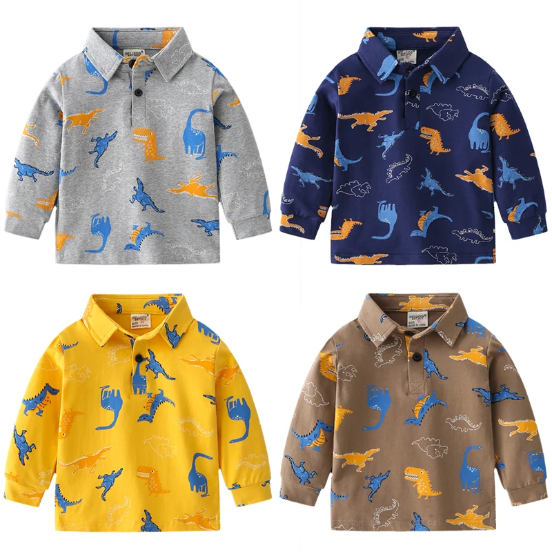 

Kids Boy Sweatshirts Autumn Long Sleeve Children's Clothing Cartoon Casual Polo Shirt Baby Pullover Dinossauro Moletom Infantil