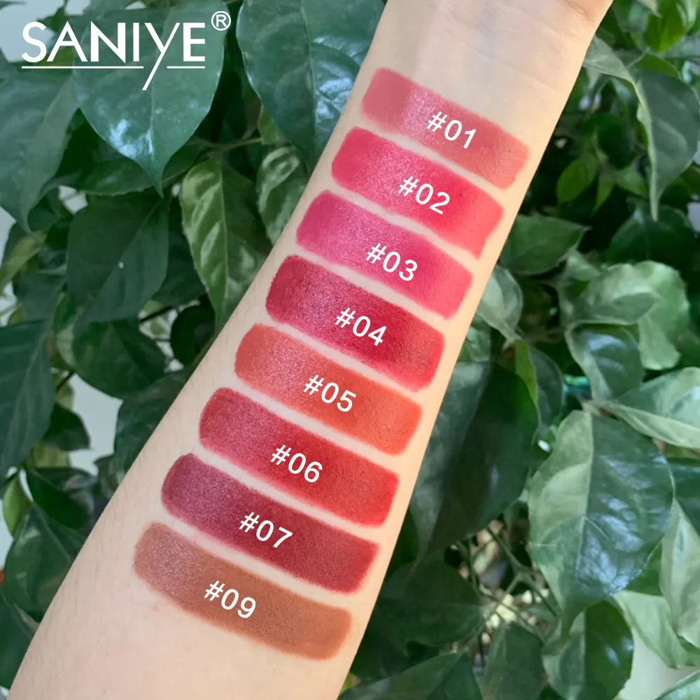 

SANIYE Fashion Luxury Shape Matte Lipstick Sexy Pigment Dark Nude Red Brown Lip Gloss Makeup No Fading Long Lasting Kissproof