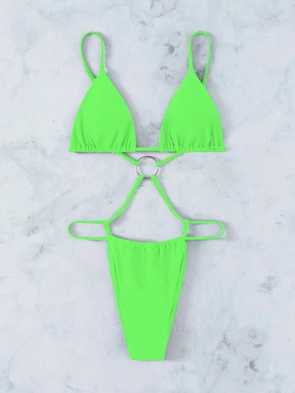 Комплект экстремального микро-бикини 2022 купальник с металлическими лентами