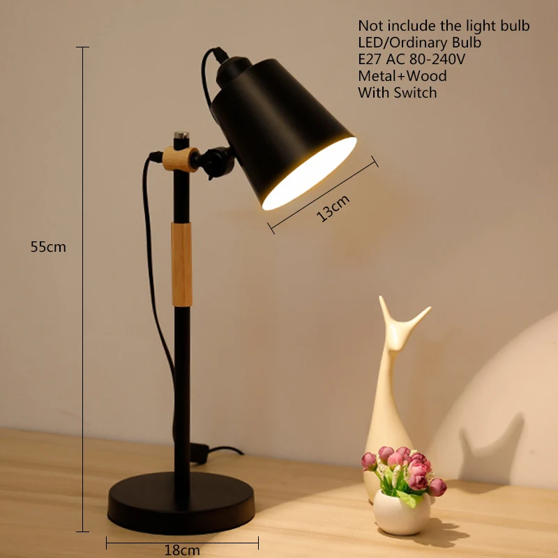 Настольная лампа E27 современная Скандинавская простая регулируемая из железного
