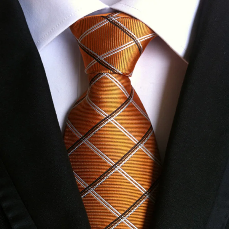 

Fashion Classic Men's Tie Plaid Striped Jacquard Silk Necktie Business Formal Wedding Party 8cm 1200 Needles Corbatas Gravata