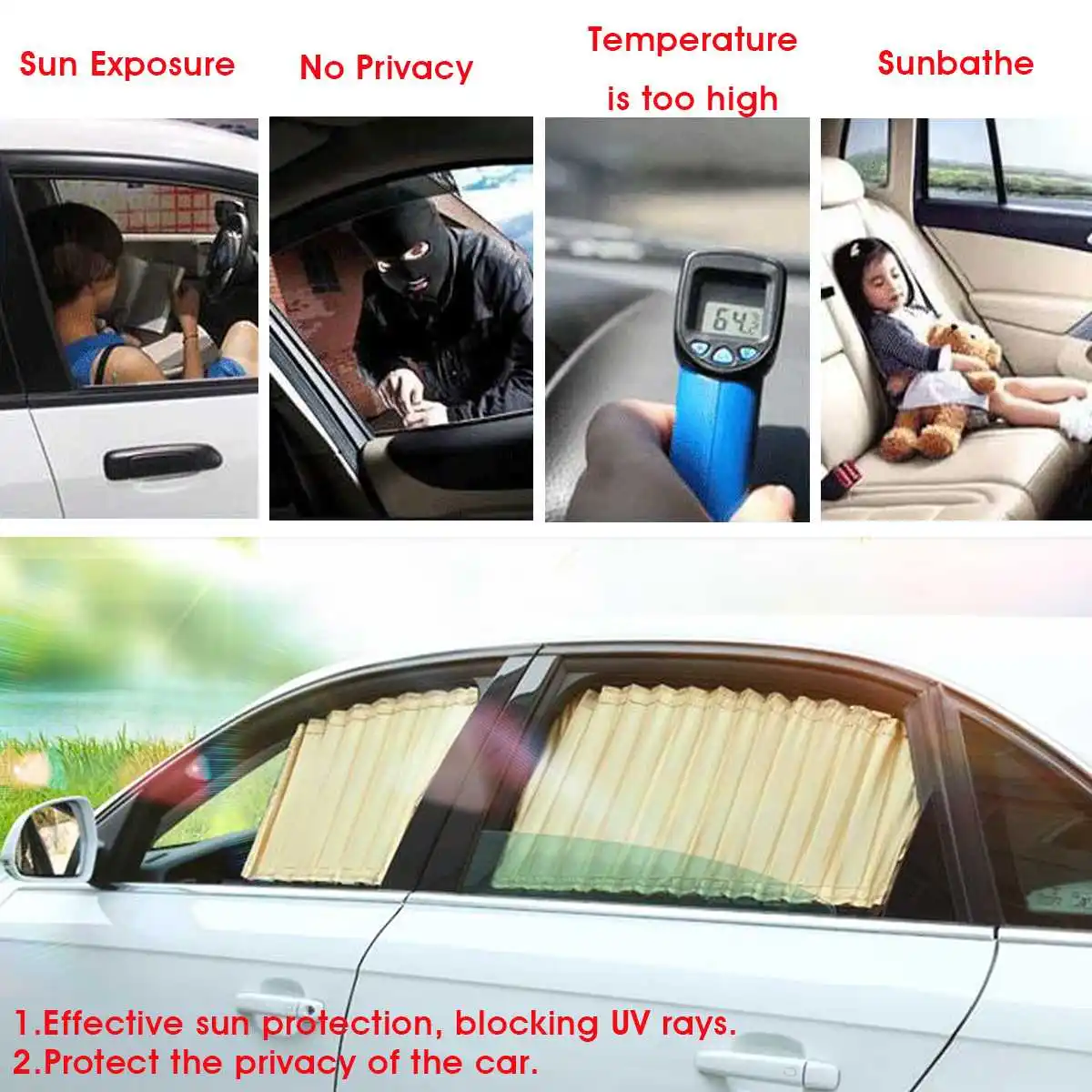 2х Универсальный Автомобильный оконный козырек сетка для занавесок