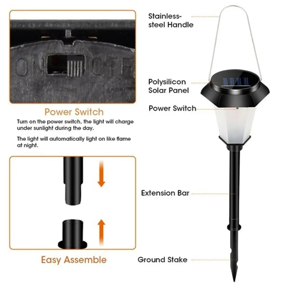 

Solar Lamp Outdoor LED Retro Solar Powered Garden Lights Home Waterproof Park Lawn Path Landscape Lighting Decorative