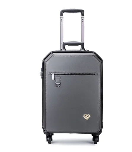 PU leather 24 Inch Spinner Suitcase Men Travel Rolling Luggage Suitcase Business Travel Trolley  baggage bag Trolley Bags wheels