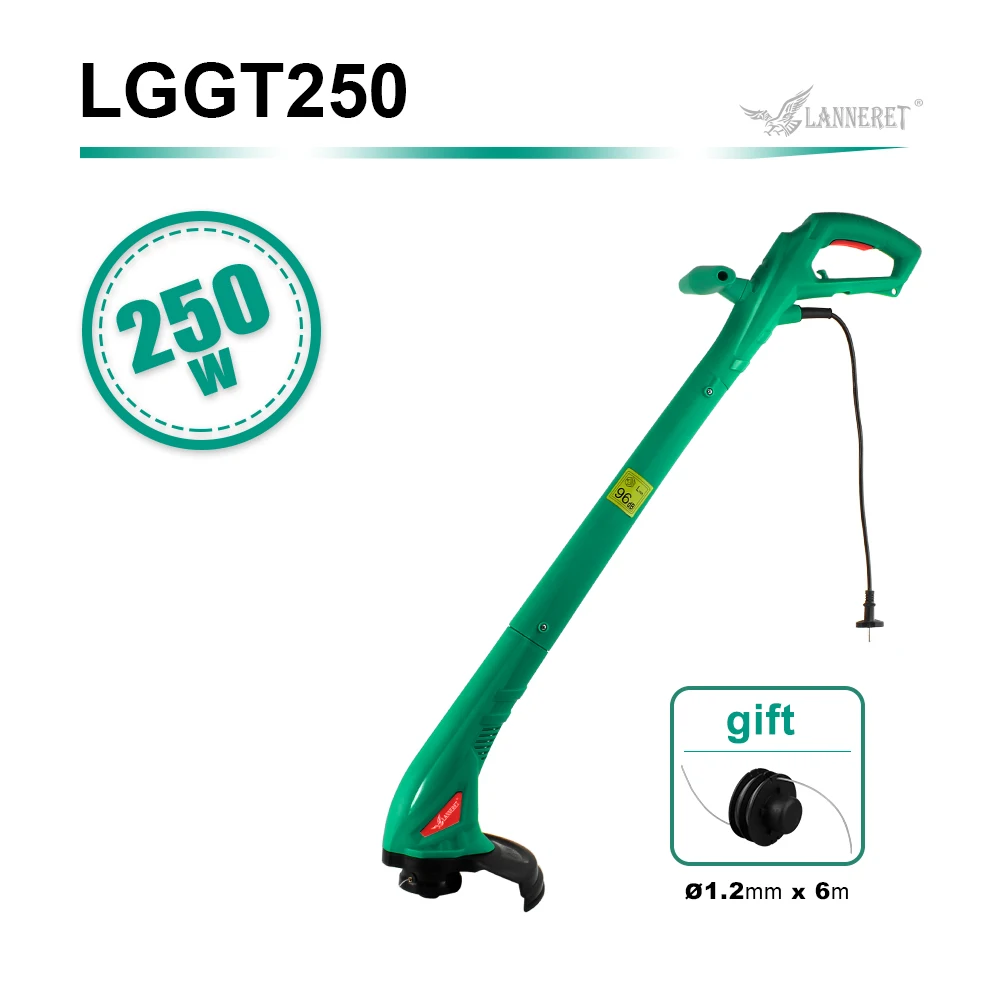 250W--GREEN LANNERET 250 Вт 220 мм AC Электрический триммер для травы, ручной очиститель, газонокосилка, линия, триммер для тормоза, разборка, садовые инструменты - Цвет: 250W--GREEN