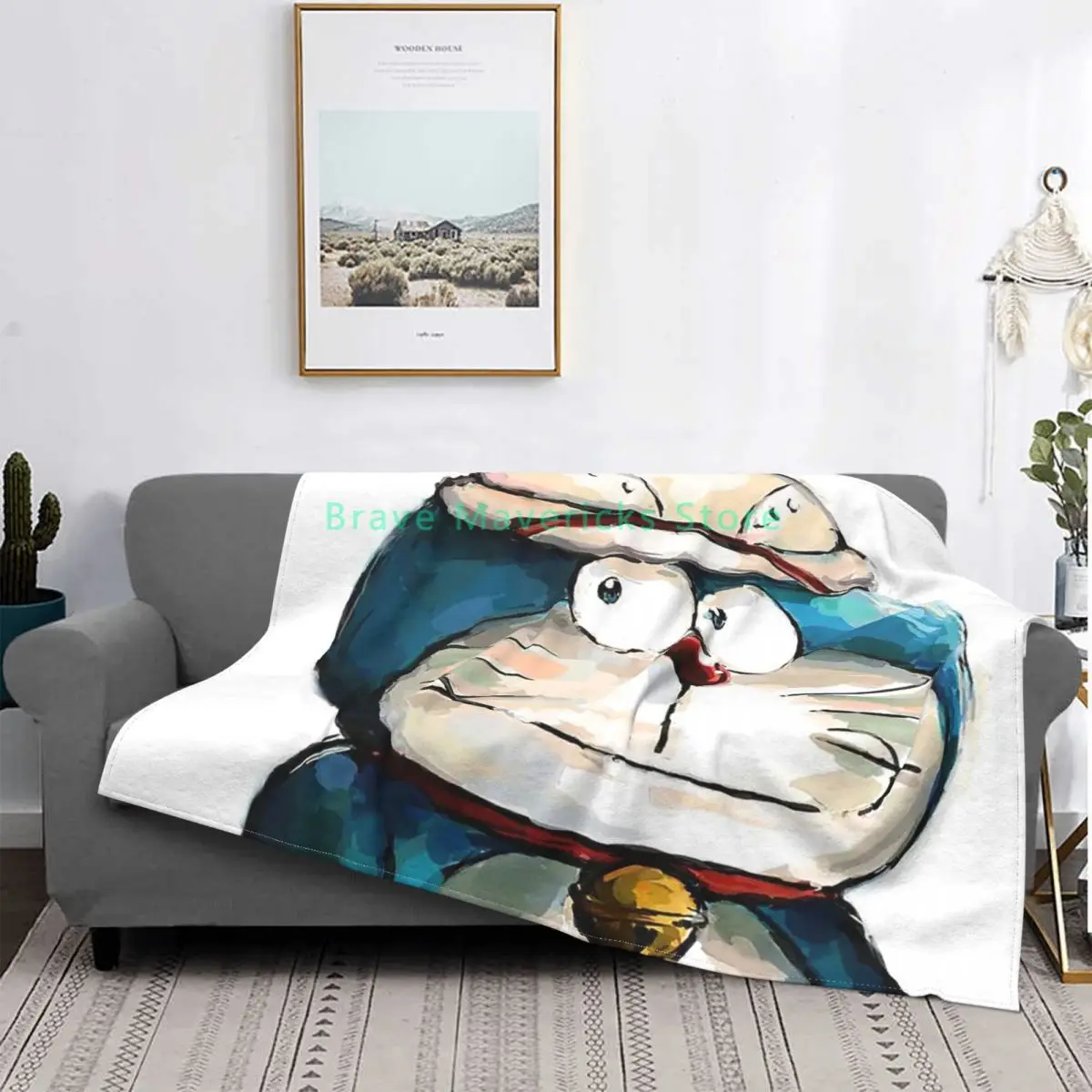 

Одеяло с кошкой Doraemon 70s, Фланелевое зимнее теплое покрывало в японском стиле аниме манга, многофункциональное постельное белье для улицы