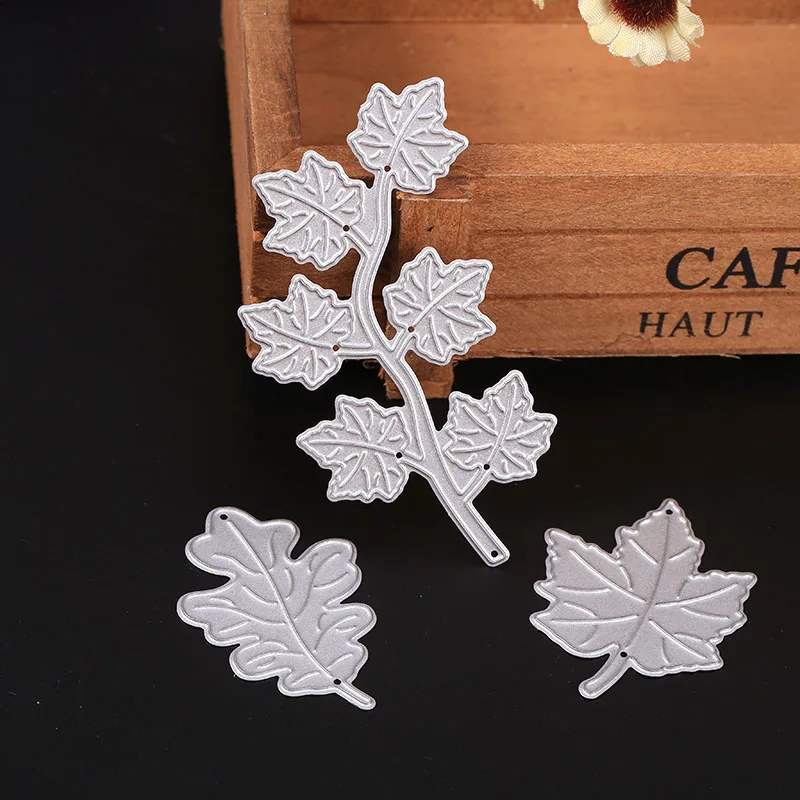 3 шт. кленовый лист Вырубные штампы Трафарет DIY инструмент для скрапбукинга