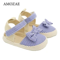 2021 children summer shoes newborn infant baby girl soft crib shoes infants anti slip sneaker striped bow prewalker 0 18m