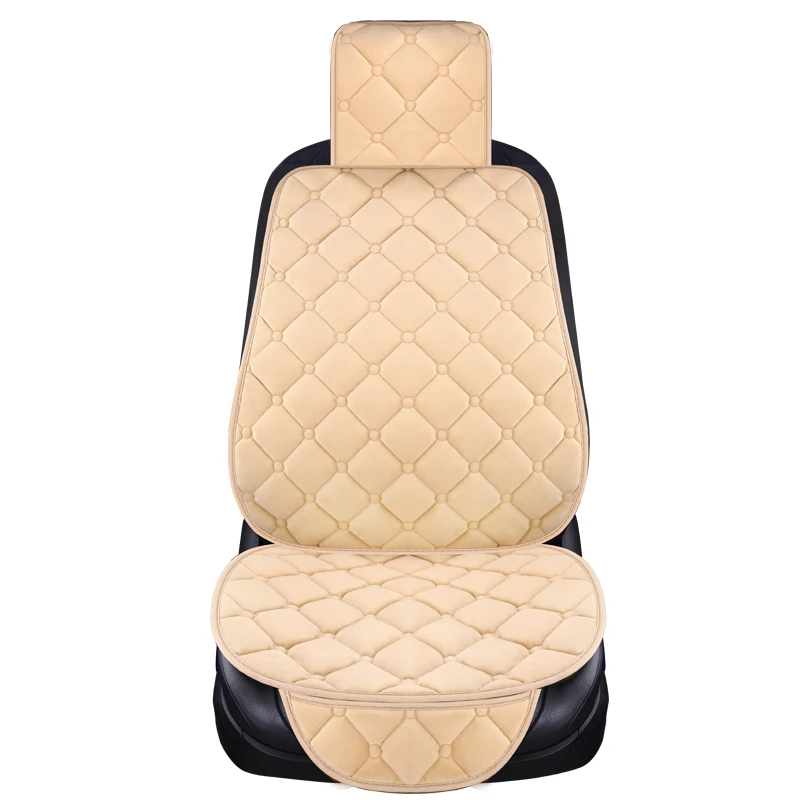 Warm Car Seat Cover Universal Winter Plush Cushion Faux Fur Material For Auto Seat Protector Mat Car Interior Accessories