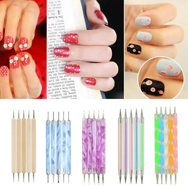 5 шт./компл. Лаковая ручка для дизайна ногтей карандаши инструменты захвата