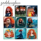 Disney смелая Принцесса Мерида квадрат 10 шт. 12 мм20 мм25 мм кабошоны разрисованные изделия из стекла демо с плоской задней частью браслет ювелирные украшения своими руками