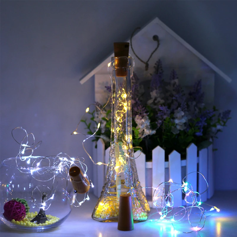 Пиво из пробкового дерева светодиодный Серебряная линия китайские фонарики