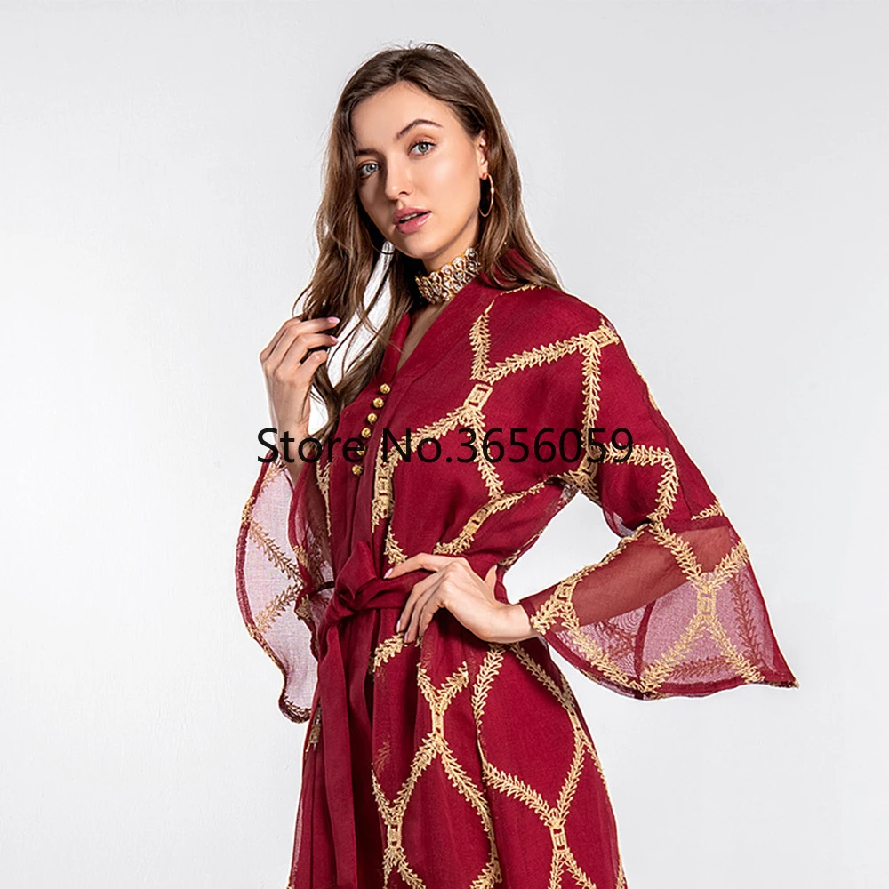 Платья для женщин Abaya Дубай Турция мусульманское Сетчатое платье кафтан