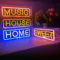 custom glass neon signs box business store sign real glass tube lamp decoration for wall home holiday party restaurent neon pub