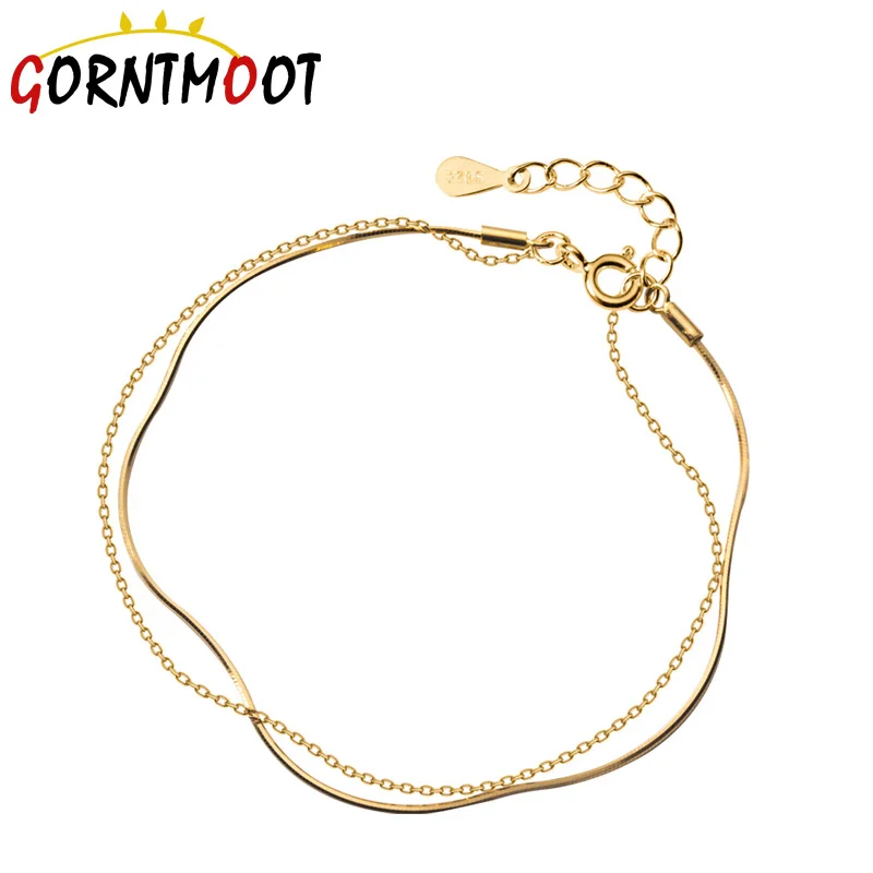 Женский браслет из серебра 925 пробы с двумя круглыми бусинами | Украшения и