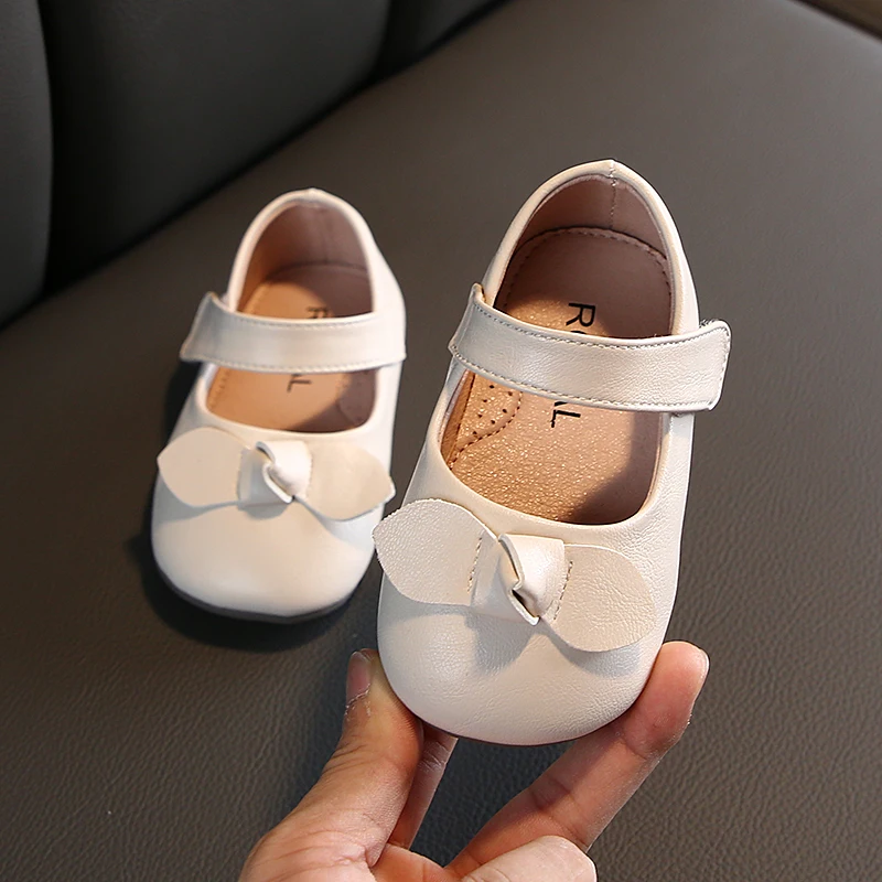 Однотонная обувь для отдыха из искусственной кожи маленьких девочек Детские