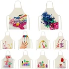 Фартук с рисунком лака для ногтей для кухни, Кухонные фартуки для женщин, аксессуары для выпечки, Детский фартук, альпака