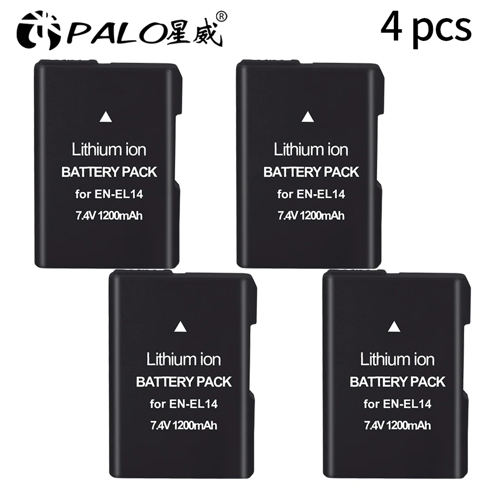 4pcs battery 2 шт. EN-EL14 EN-EL14a ENEL14 RU EL14 EL14a Батарея+ ЖК-дисплей Dual USB Зарядное устройство для Nikon D3100 D3200 D3300 D5100 D5200 D5300 - Цвет: 4pcs battery