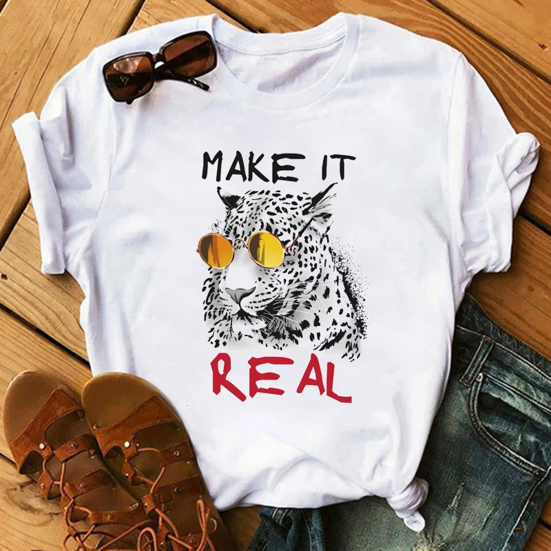 

Summer Casual Short Sleeves Funny T Shirt for Lady Top Tee Hipster Femme Shirts Maycaur Pink Leopard Lip Print Women Tshirts