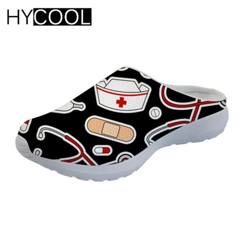 HYCOOL; узор с изображением сиделки; женские спортивные сандалии; обувь; коллекция года; уличные спортивные шлепанцы; удобные сетчатые кроссовки на плоской подошве - Цвет: YQ1327CA