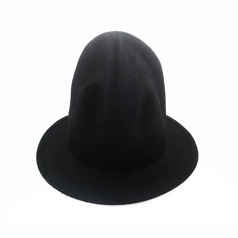 British Style Top Hat Autumn And Winter Retro Wool High Top Wide Brim Punk Shaped Magic Stage Jazz Hat Volcano Cap