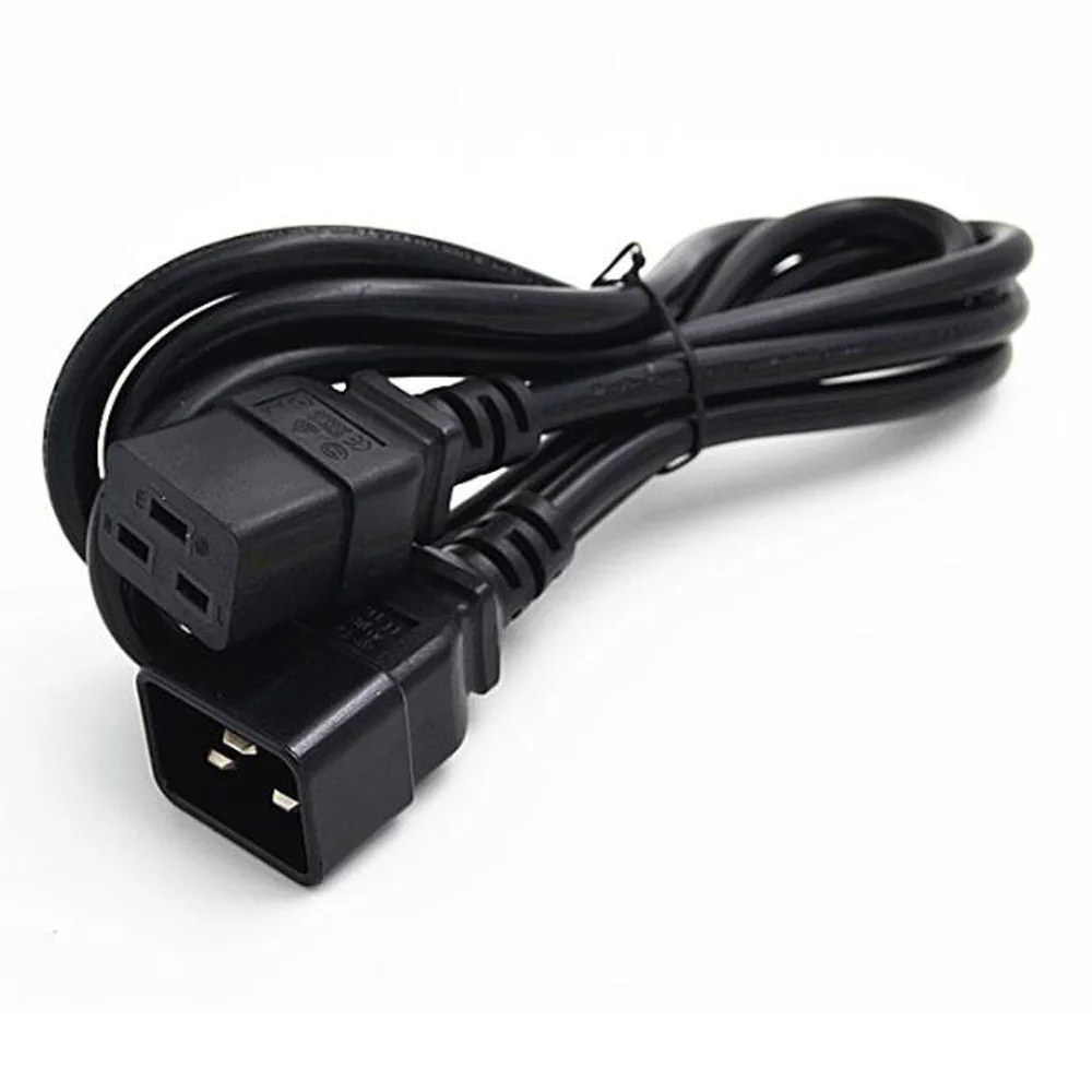 Black 1.0M 2.0M 3.0M PVC Copper IEC320 C13 C14 C15 C19 C20 extension power cord 10A / 16A charging cable usb c