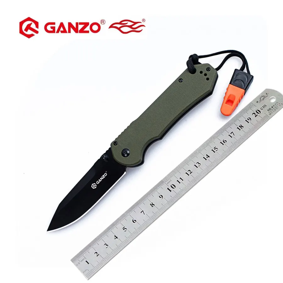 Складной нож Ganzo G7453P F7453P G7453 F7453 58 60HRC 440C G10 со свистком уличный инструмент для