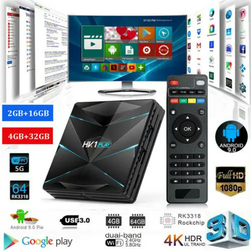 2019 Smart TV Box HK1 Super 4GB+32GB Android 9.0 3D HD S905X2 Quad Core Media Player |
