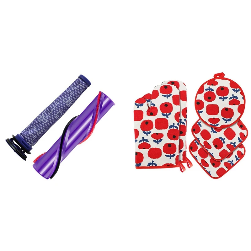 

1 Set Oven Mitts And Potholders,Pot Holders And Mitts Set & 1 Pcs Cleaner Head Brush Bar Vacuum Cleaner Accessories
